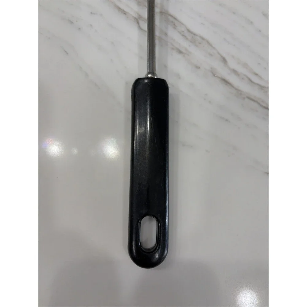 Vintage Stainless Steel Slotted Spatula Turner with Black Handle Flipper